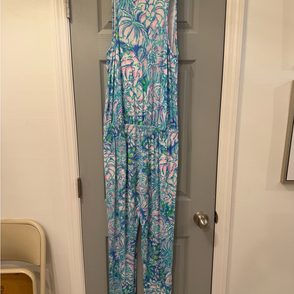 Lilly Pulitzer Vibrant Blue and Pink Jumpsuit
